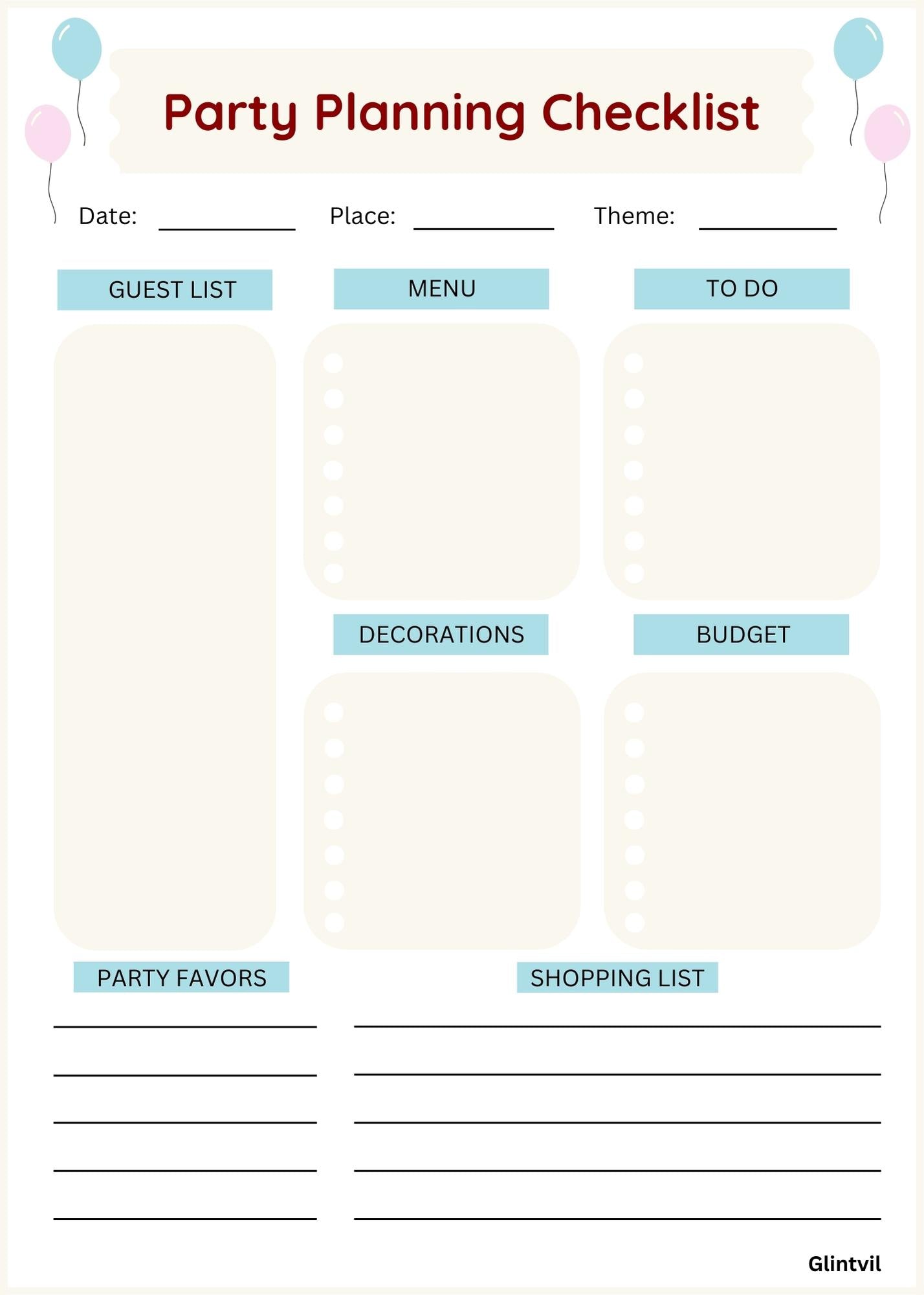 Glintvil offers Party Planning Checklist glintvil-offers-party-planning-checklist